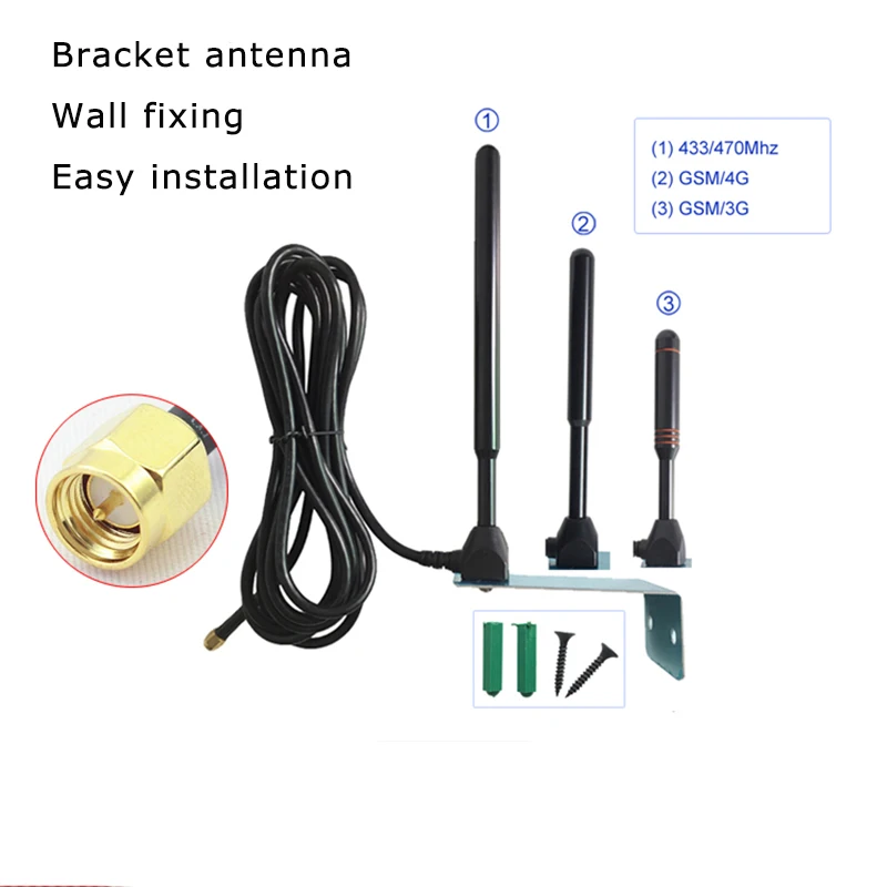 Антенна с кронштейном 433 / GSM/4G, настенное крепление кабеля 3 м, легкая установка, антенна с высоким коэффициентом усиления CDMA / GPRS/3G, всенаправ...
Антенна с кронштейном 433 / GSM/4G, настенное крепление кабеля 3 м, легкая установка, антенна с высоким коэффициентом усиления CDMA / GPRS/3G, всенаправ...