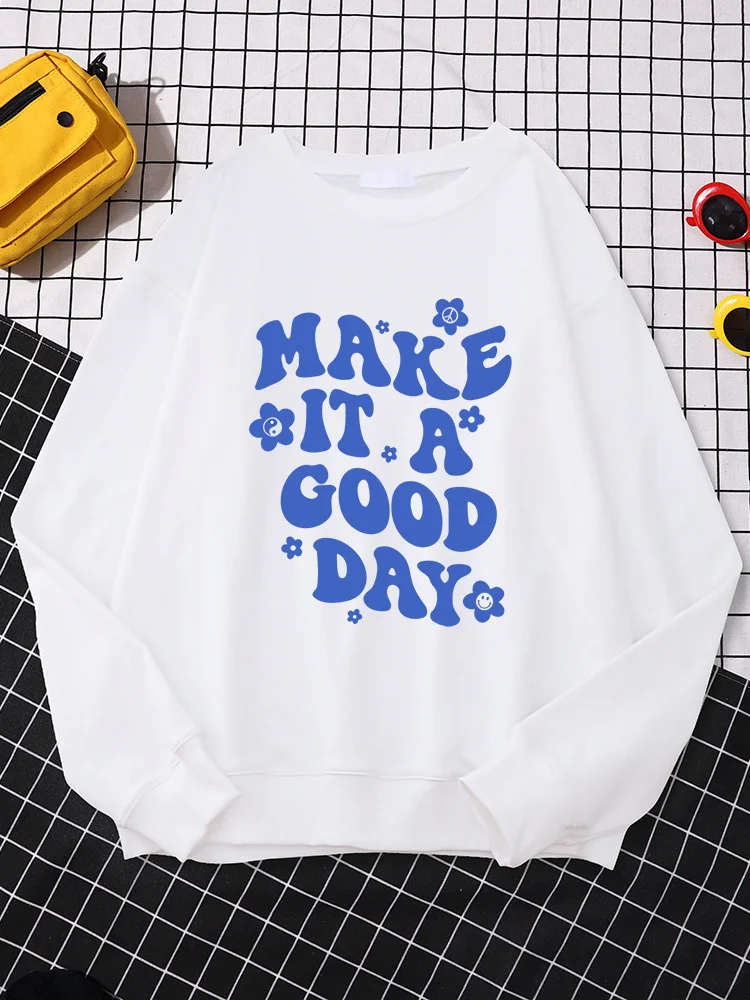 Original Design Women Sweatshirt Make It A Good Day Print Clothes Long Sleeve Comfortable Hoodies Breathable Women'S Streetwear
Original Design Women Sweatshirt Make It A Good Day Print Clothes Long Sleeve Comfortable Hoodies Breathable Women'S Streetwear