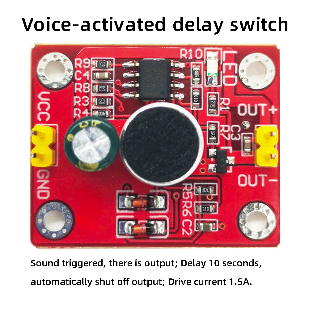 Voice Control Delay Module / Direct Drive LED / Motor Driver Board / DIY Small Desk Lamp / Small Fan DC 3V-9V 1.5A
Voice Control Delay Module / Direct Drive LED / Motor Driver Board / DIY Small Desk Lamp / Small Fan DC 3V-9V 1.5A