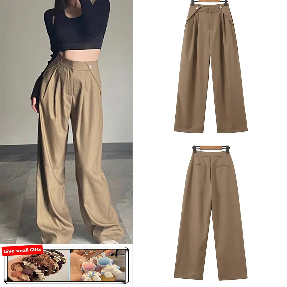 Осенняя новая женская одежда, стильная, повседневная и стройнящая, с высокой талией и универсальными, складная Пряжка, широкие брюки
Осенняя новая женская одежда, стильная, повседневная и стройнящая, с высокой талией и универсальными, складная Пряжка, широкие брюки