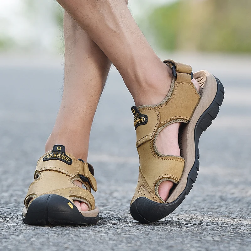 Men's Fashion High Quality First Layer Leather Sandals Men Outdoor Breathable Shoes Non-slip Wear-resistant Comfortable Slippers
Men's Fashion High Quality First Layer Leather Sandals Men Outdoor Breathable Shoes Non-slip Wear-resistant Comfortable Slippers