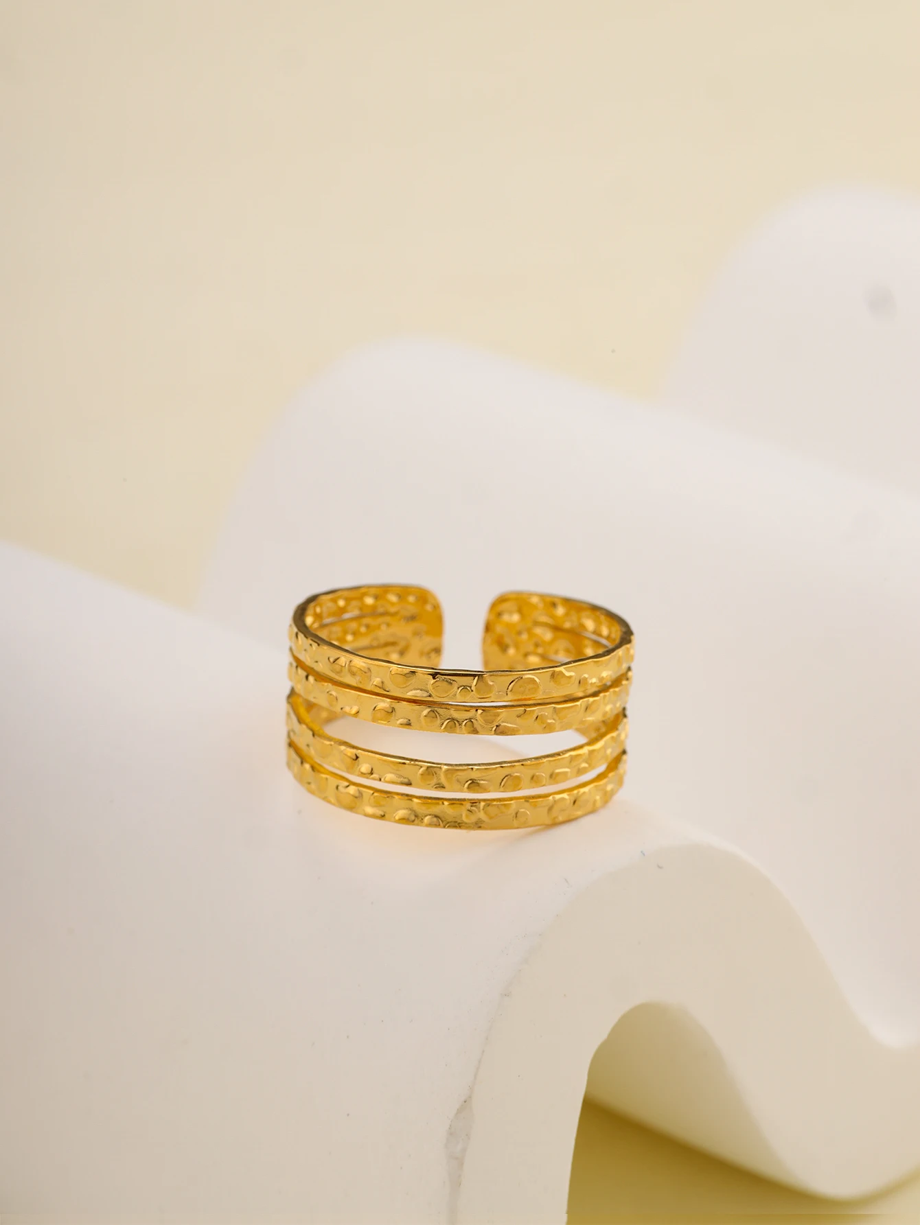18k Gold Plated Ring for Women's Double Layer Style with Adjustable Opening for Wedding Couples Luxury Jewelry Anillo
18k Gold Plated Ring for Women's Double Layer Style with Adjustable Opening for Wedding Couples Luxury Jewelry Anillo