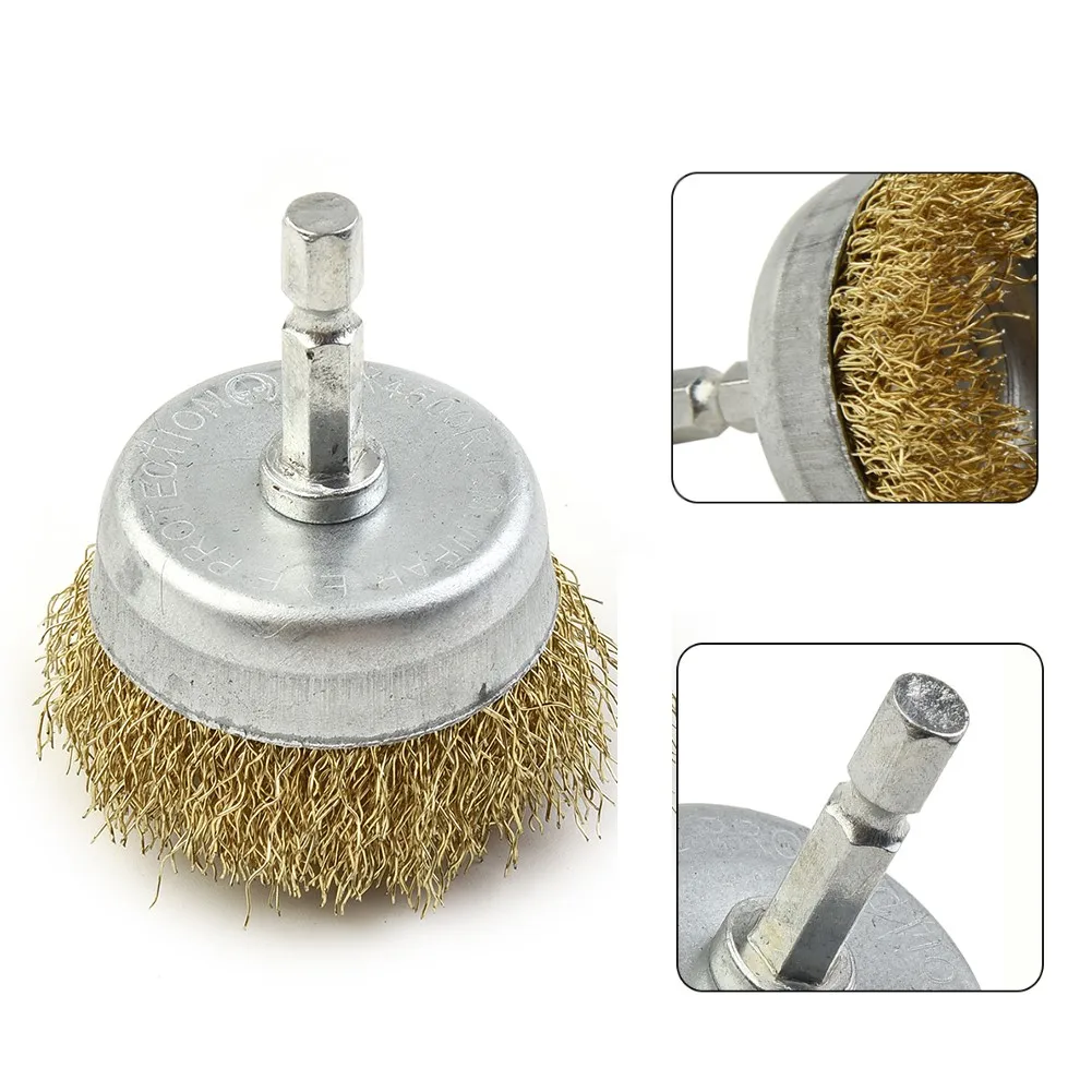 50mm Wire Brush 2 inch Rust Removal Polishing For Drill Rotary Metal Wire Cup Brush Hex Shank Parallel Brass Plated Steel Wire
50mm Wire Brush 2 inch Rust Removal Polishing For Drill Rotary Metal Wire Cup Brush Hex Shank Parallel Brass Plated Steel Wire