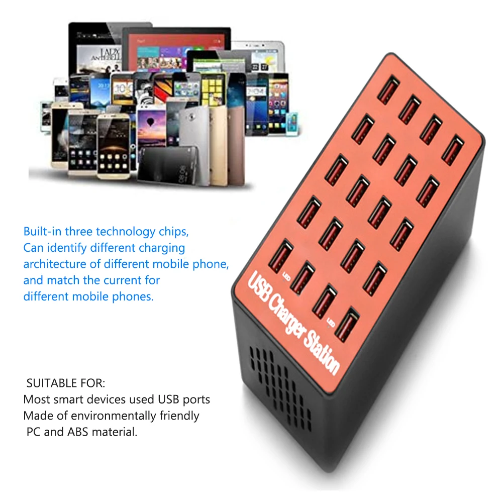 Multi USB Charging Station 20 Ports 2.4A HUB Splitter Adapter USB Charging for PC Phone Tablet Power Adapter
Multi USB Charging Station 20 Ports 2.4A HUB Splitter Adapter USB Charging for PC Phone Tablet Power Adapter