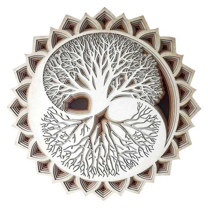 Wooden Tree Of Life Mandala Wall Decor Wooden Artwork Hanging Ornament for Home Bedroom Living Room Meditation Gift
Wooden Tree Of Life Mandala Wall Decor Wooden Artwork Hanging Ornament for Home Bedroom Living Room Meditation Gift