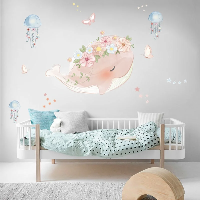 Cute Pink Whale Wreath Jellyfish Wall Sticker Kids Rooms Bedroom Living Room Decorations Mural for Home Decor Stickers Wallpaper
Cute Pink Whale Wreath Jellyfish Wall Sticker Kids Rooms Bedroom Living Room Decorations Mural for Home Decor Stickers Wallpaper