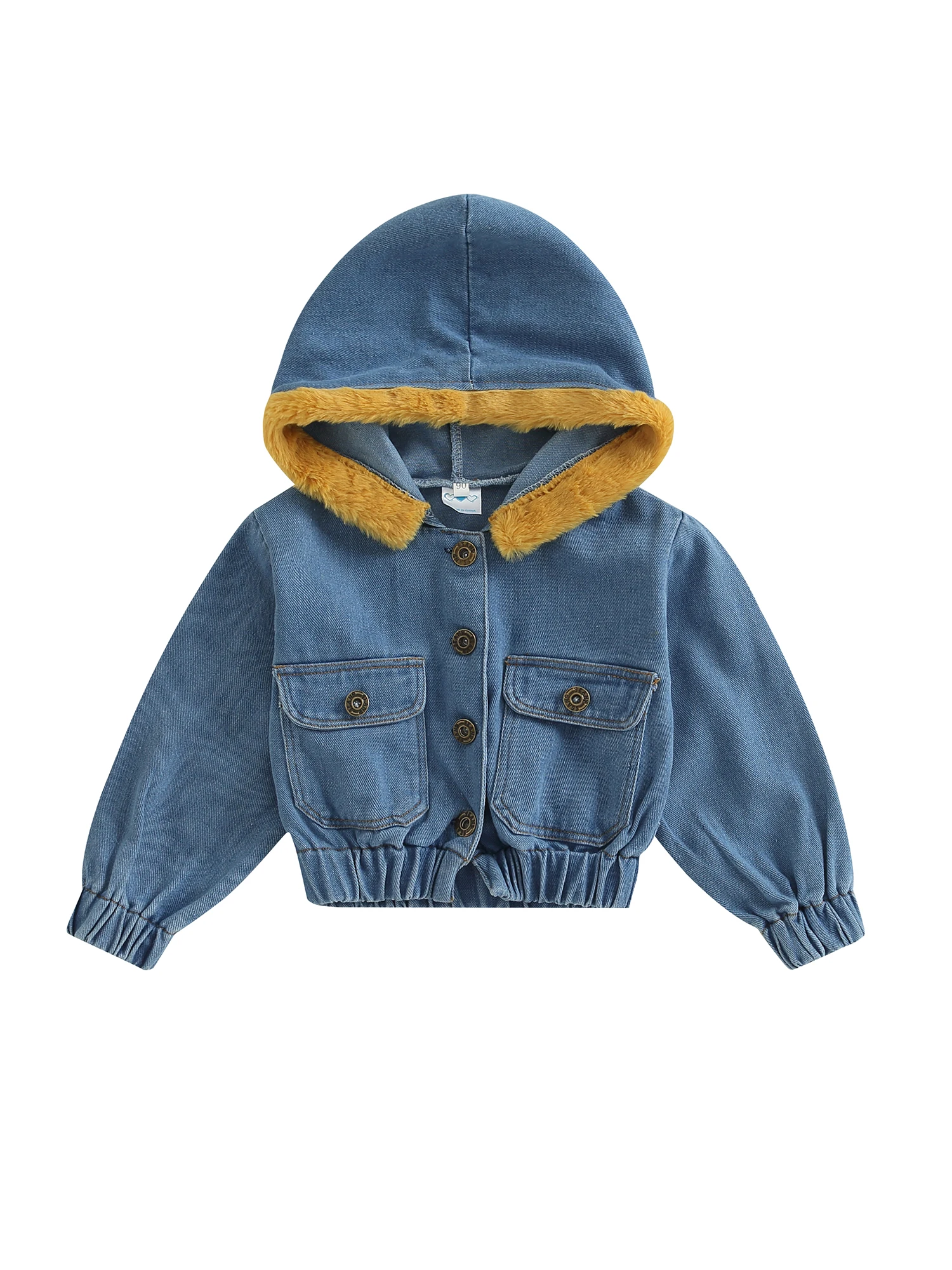 Toddler Kid Girls Jacket Fuzzy Hooded Long Sleeve Short Denim Coat Crop Button Up Fall Winter Outfit 
Toddler Kid Girls Jacket Fuzzy Hooded Long Sleeve Short Denim Coat Crop Button Up Fall Winter Outfit