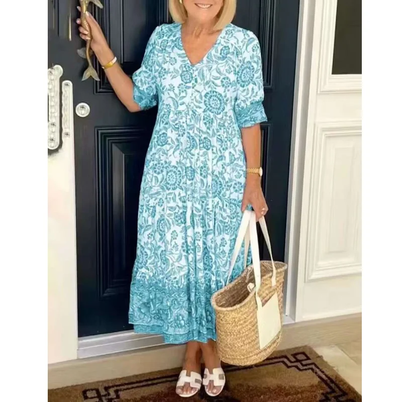 Y2K Female Womens Dresses New Large Super Fairy V-Neck Fragmented Flower Dress For Beach Vacation Loose And Versatile Long Skirt
Y2K Female Womens Dresses New Large Super Fairy V-Neck Fragmented Flower Dress For Beach Vacation Loose And Versatile Long Skirt