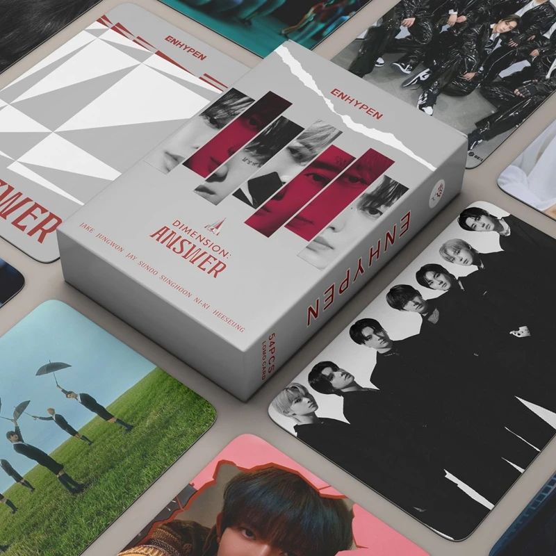 54PCS/Set Kpop ENHYPEN New Album Dimension: ANSWER Photocards Photo Cards HD Printed Postcard LOMO Cards for Fans Collection
54PCS/Set Kpop ENHYPEN New Album Dimension: ANSWER Photocards Photo Cards HD Printed Postcard LOMO Cards for Fans Collection