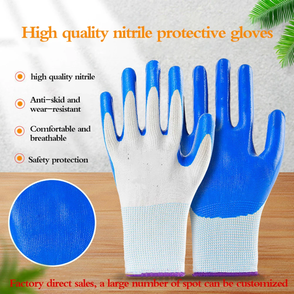 

Nitrile rubber latex non-slip waterproof anti-thickening rubber work gloves