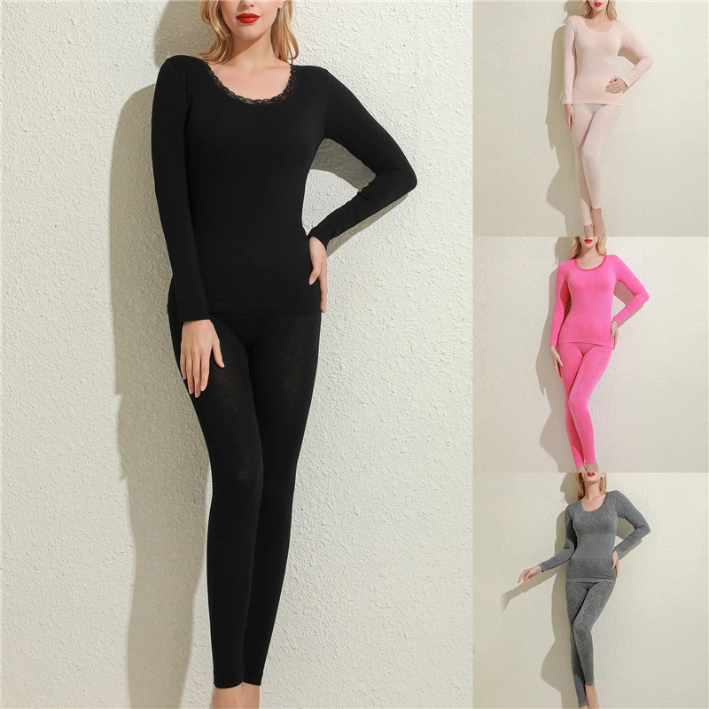 2Pcs Autumn Winter Women Pajama Sets Thermal Solid Print Seamless Long Sleeve O Neck Top Elastic Pants Ladies Sleepwear Set
2Pcs Autumn Winter Women Pajama Sets Thermal Solid Print Seamless Long Sleeve O Neck Top Elastic Pants Ladies Sleepwear Set