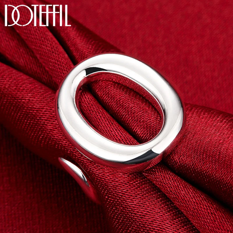 DOTEFFIL 925 Sterling Silver Round Circle O Open Adjustable Size Ring For Women Man Wedding Engagement Party Jewelry
DOTEFFIL 925 Sterling Silver Round Circle O Open Adjustable Size Ring For Women Man Wedding Engagement Party Jewelry