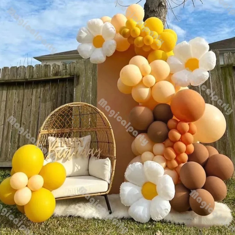 101pcs Two Groovy Balloon Arch Caramel Cocoa Yellow Daisy Balloons Baby Shower Balloon Chain Gender Reveal Boho Balloon Garland
101pcs Two Groovy Balloon Arch Caramel Cocoa Yellow Daisy Balloons Baby Shower Balloon Chain Gender Reveal Boho Balloon Garland