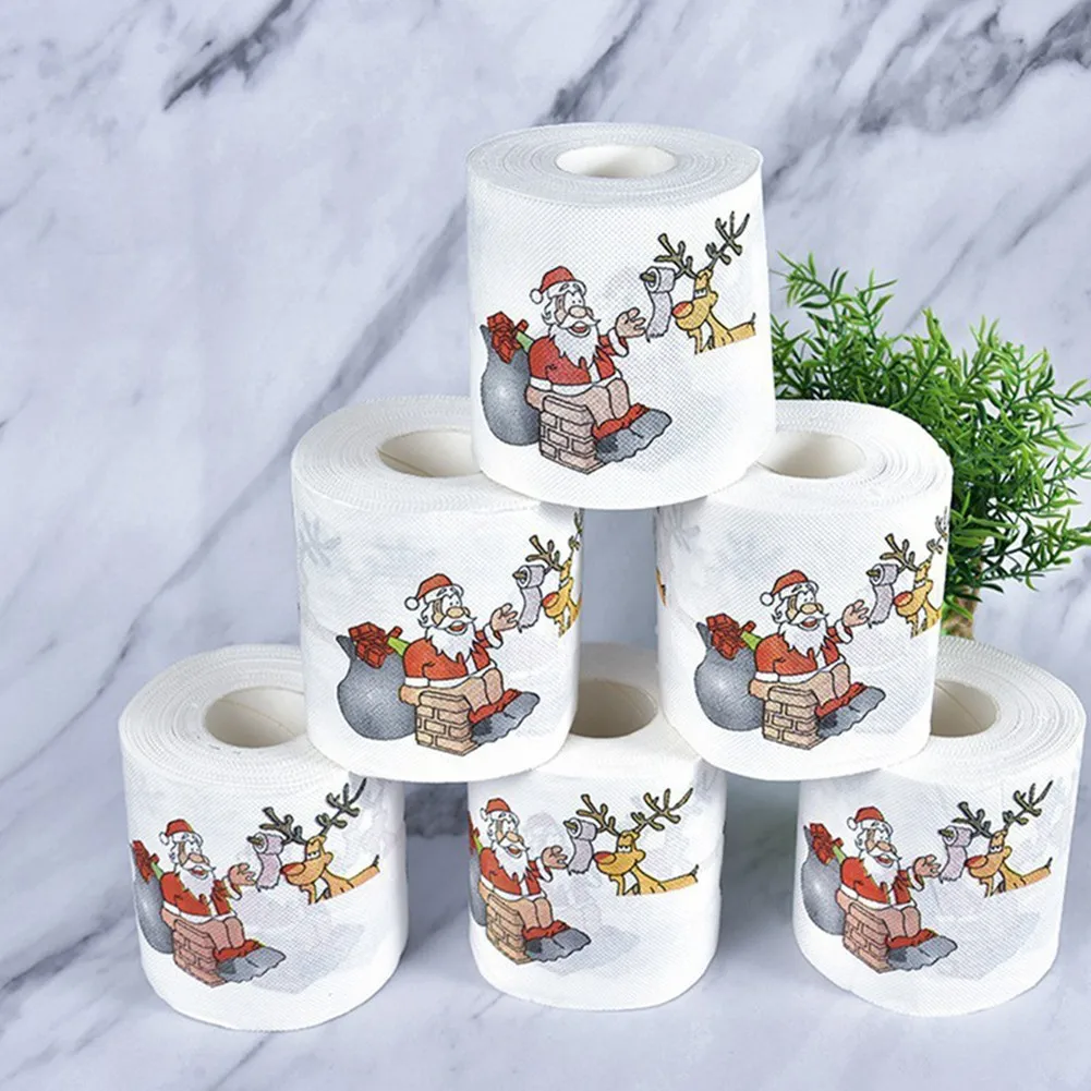 Christmas Pattern Series Roll Paper Prints Funny Toilet Paper Supplie Xmas Style Toilet Santa Claus Decorations 10x10x10cm
Christmas Pattern Series Roll Paper Prints Funny Toilet Paper Supplie Xmas Style Toilet Santa Claus Decorations 10x10x10cm