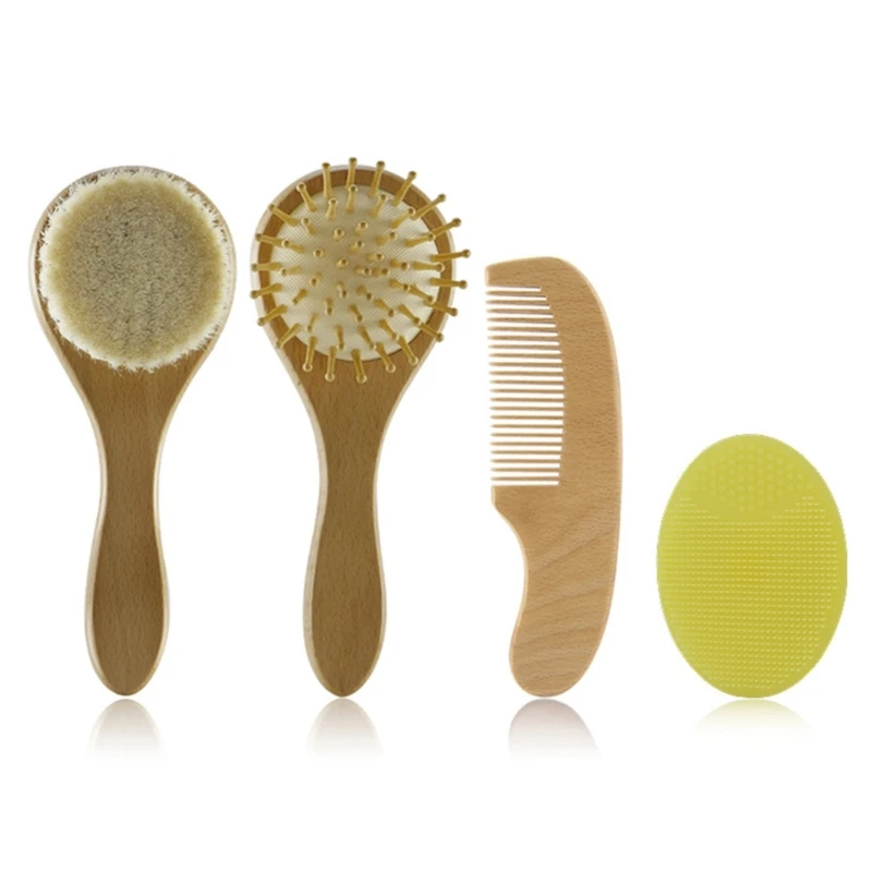 Infant Hair Brush 4PCS Portable Beech-Wood Hair Brushes Cradle Cap Hair Comb Bath Soothing Brush Set Newborn Shower Gift
Infant Hair Brush 4PCS Portable Beech-Wood Hair Brushes Cradle Cap Hair Comb Bath Soothing Brush Set Newborn Shower Gift