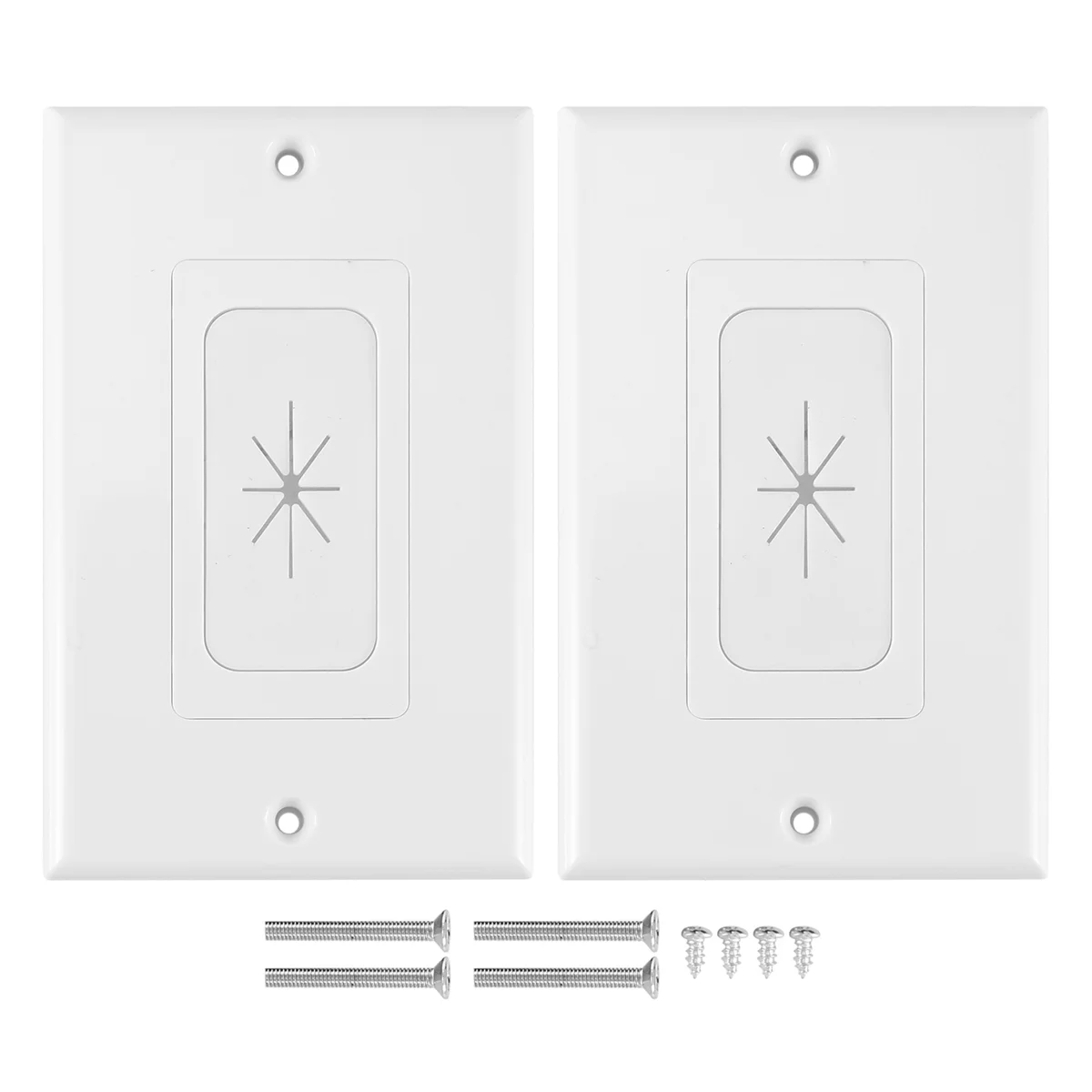 2 Pack Flexible Rubber Wall Grommet Insert with Decorator Wall Plate, 1-Gang Pass Through Plate for Low-Voltage Cables
2 Pack Flexible Rubber Wall Grommet Insert with Decorator Wall Plate, 1-Gang Pass Through Plate for Low-Voltage Cables