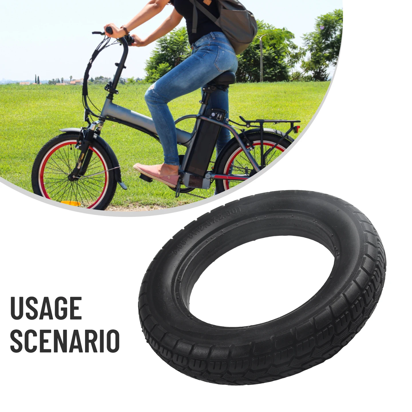 12 Inch Electric Bicycle Solid Tyre 12 1/2x2 1/4(64-203) Rubber Tires For E-Bike Scooter 12.5x2.50 Tire Cycling Accessories
12 Inch Electric Bicycle Solid Tyre 12 1/2x2 1/4(64-203) Rubber Tires For E-Bike Scooter 12.5x2.50 Tire Cycling Accessories