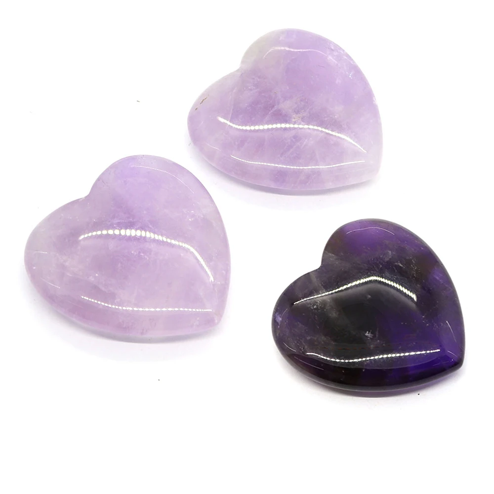 Natural Stone Beads Amethyst Love Heart Shape Chakra Reiki 40mm Charms for Jewelry Making DIY Gift Quartzs Crystal No Hole Beads
Natural Stone Beads Amethyst Love Heart Shape Chakra Reiki 40mm Charms for Jewelry Making DIY Gift Quartzs Crystal No Hole Beads