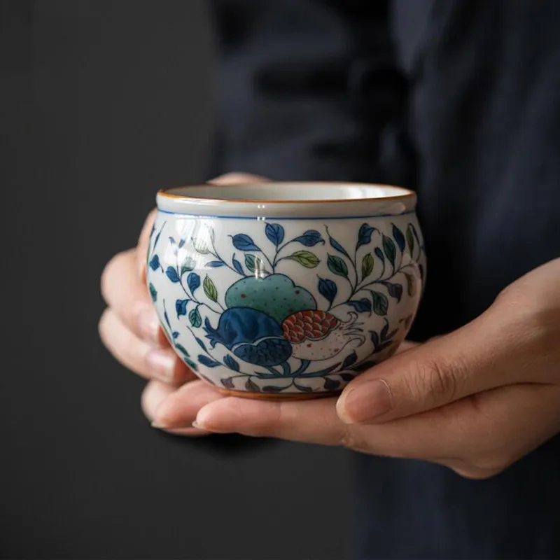 

2 искусственных сине-белых чайных набора кунг-фу, чашка Master, ретро чайная чашка ручной работы, Женская Личная чашка с запахом, чашка Zen Tea Cup