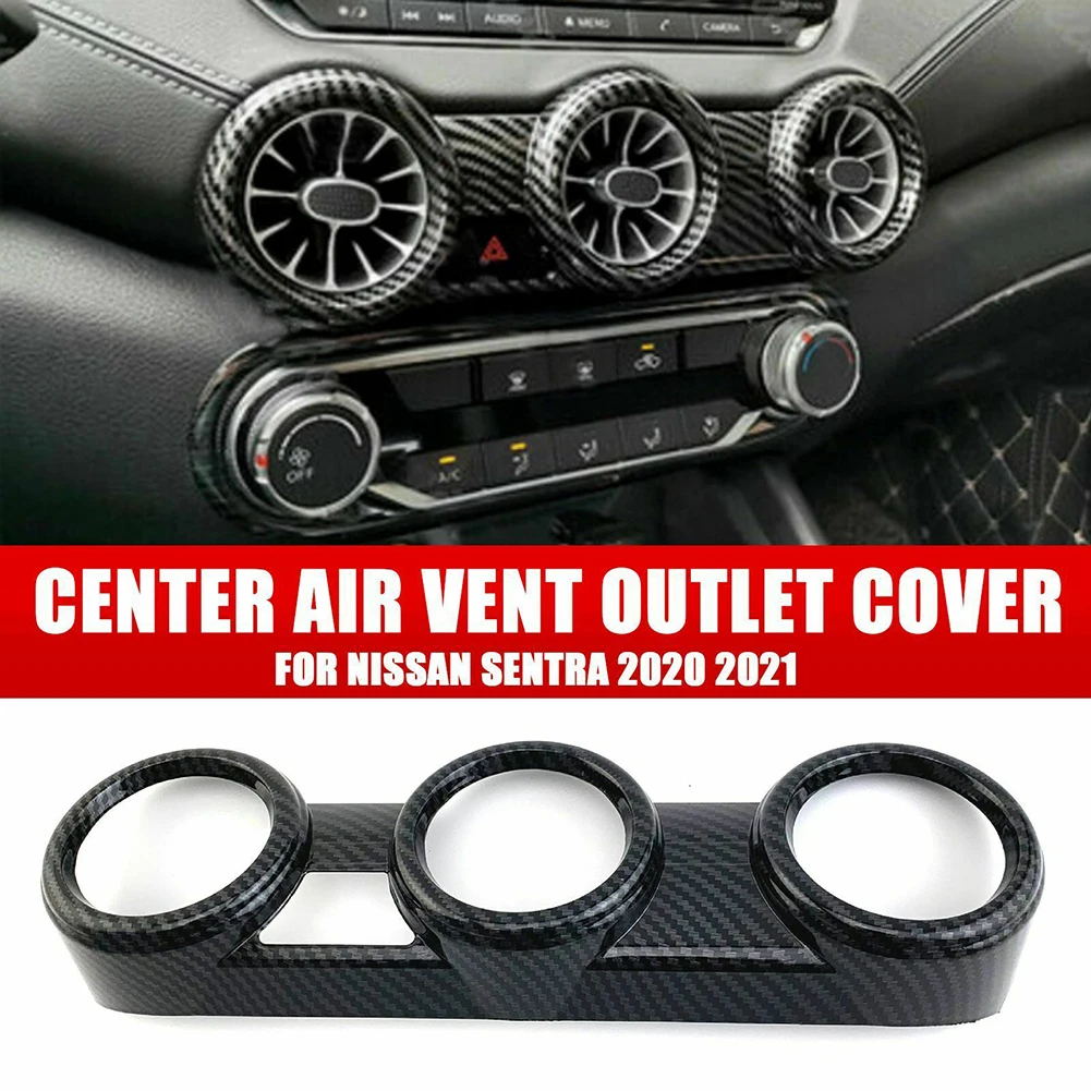 1pc Carbon Fiber Car Center Air Vent Outlet Cover Trim For Nissan Sentra 2020-2021 Dashboard AC Outlet Vent Cover Frame Sticker
1pc Carbon Fiber Car Center Air Vent Outlet Cover Trim For Nissan Sentra 2020-2021 Dashboard AC Outlet Vent Cover Frame Sticker
