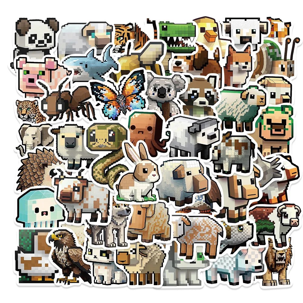 10/50Pcs Cartoon Pixel Animal Style Stickers Vinyl Waterproof Decal for Notebook Luggage Skateboard Graffiti Decor for Kids Gift
10/50Pcs Cartoon Pixel Animal Style Stickers Vinyl Waterproof Decal for Notebook Luggage Skateboard Graffiti Decor for Kids Gift