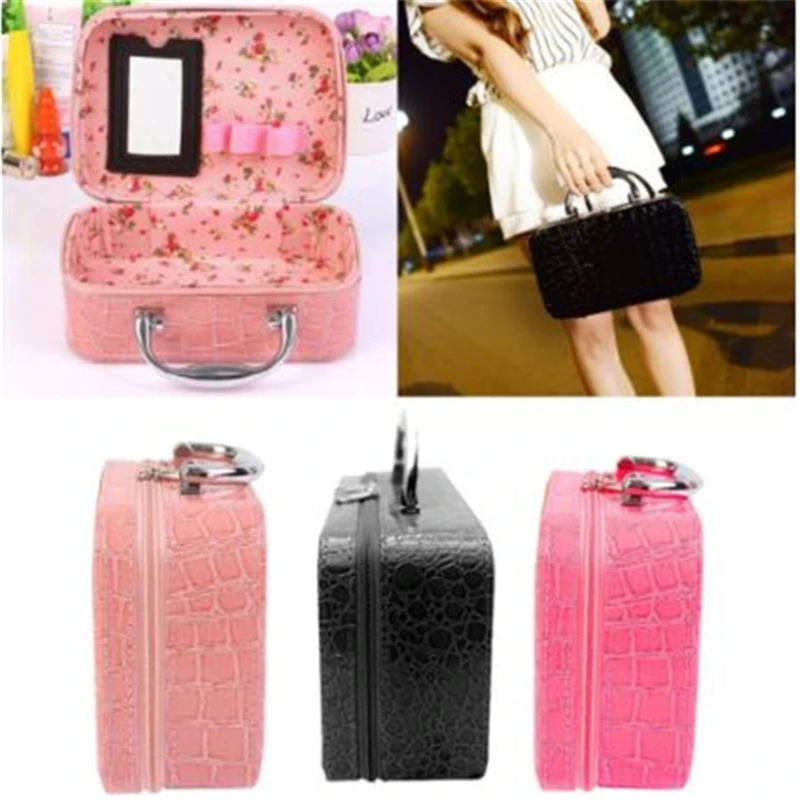 Fashion Travel Cosmetic Bag With Mirror Makeup Tool Storage Bag Case PU Leather Crocodile Pattern Jewelry Box Zipper Ba
Fashion Travel Cosmetic Bag With Mirror Makeup Tool Storage Bag Case PU Leather Crocodile Pattern Jewelry Box Zipper Ba