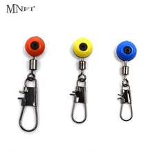 MNFT 100Pcs Fishing Line Sinker Slides Fishing Float Connector Rolling Swivels with Interlock Snaps Red/Yellow/Blue
