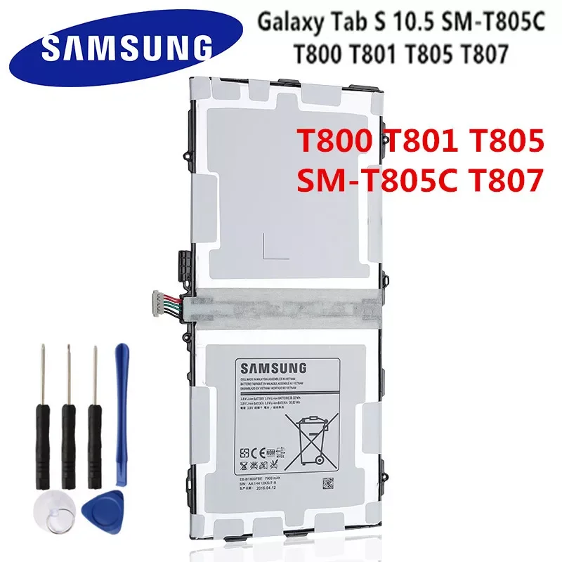Orginal Tablet EB-BT800FBE EB-BT800FBU/FBC Battery For Samsung Galaxy Tab S 10.5 SM-T805C/T800/T801/T805/T807+Tools
Orginal Tablet EB-BT800FBE EB-BT800FBU/FBC Battery For Samsung Galaxy Tab S 10.5 SM-T805C/T800/T801/T805/T807+Tools