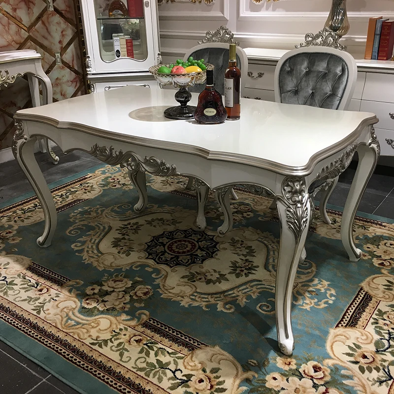 European style solid wood dining table rectangular small family cloth dining table and chair combination simple neoclassical 6-p
European style solid wood dining table rectangular small family cloth dining table and chair combination simple neoclassical 6-p