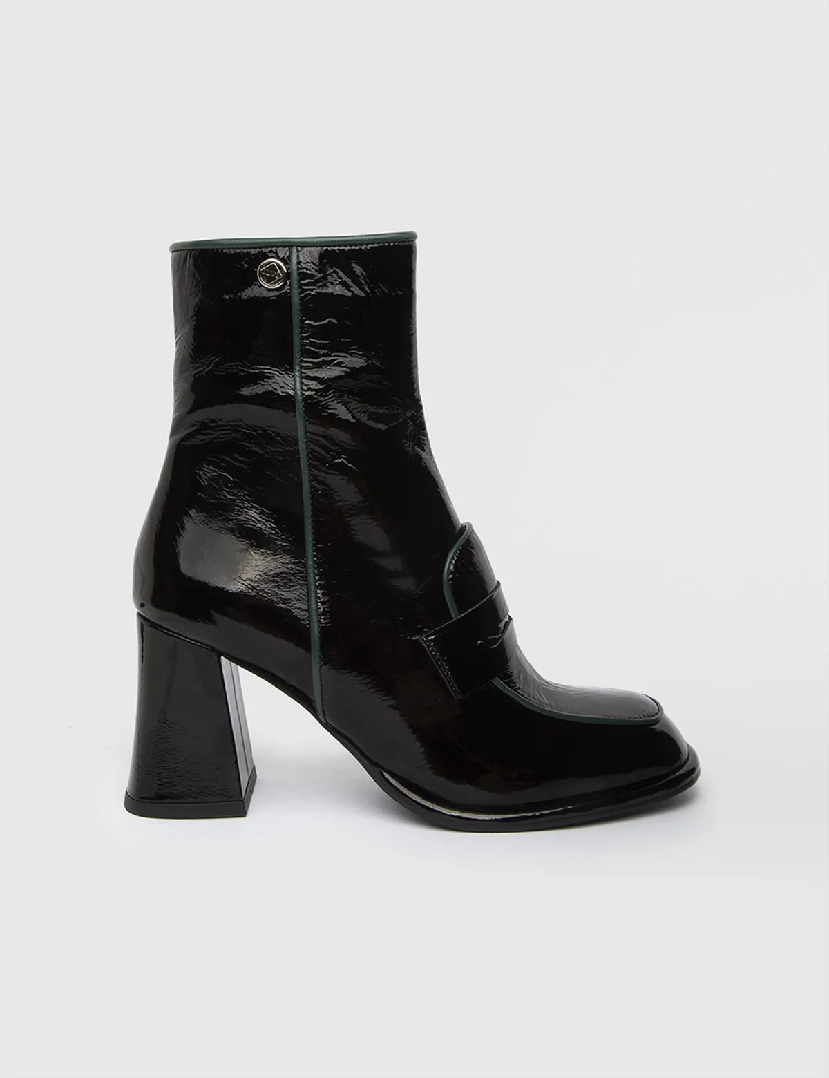

ILVi-Genuine Leather Handmade/Black Patent Heeled Boot Women's Shoes 2022 Fall/Winter