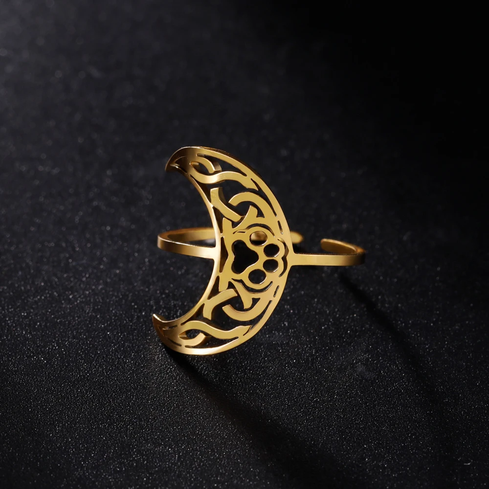 COOLTIME Crescent Moon Dog Footrprint Adjustable Rings Women Stainless Steel Rings Jewlery Gift 2023 New In
COOLTIME Crescent Moon Dog Footrprint Adjustable Rings Women Stainless Steel Rings Jewlery Gift 2023 New In