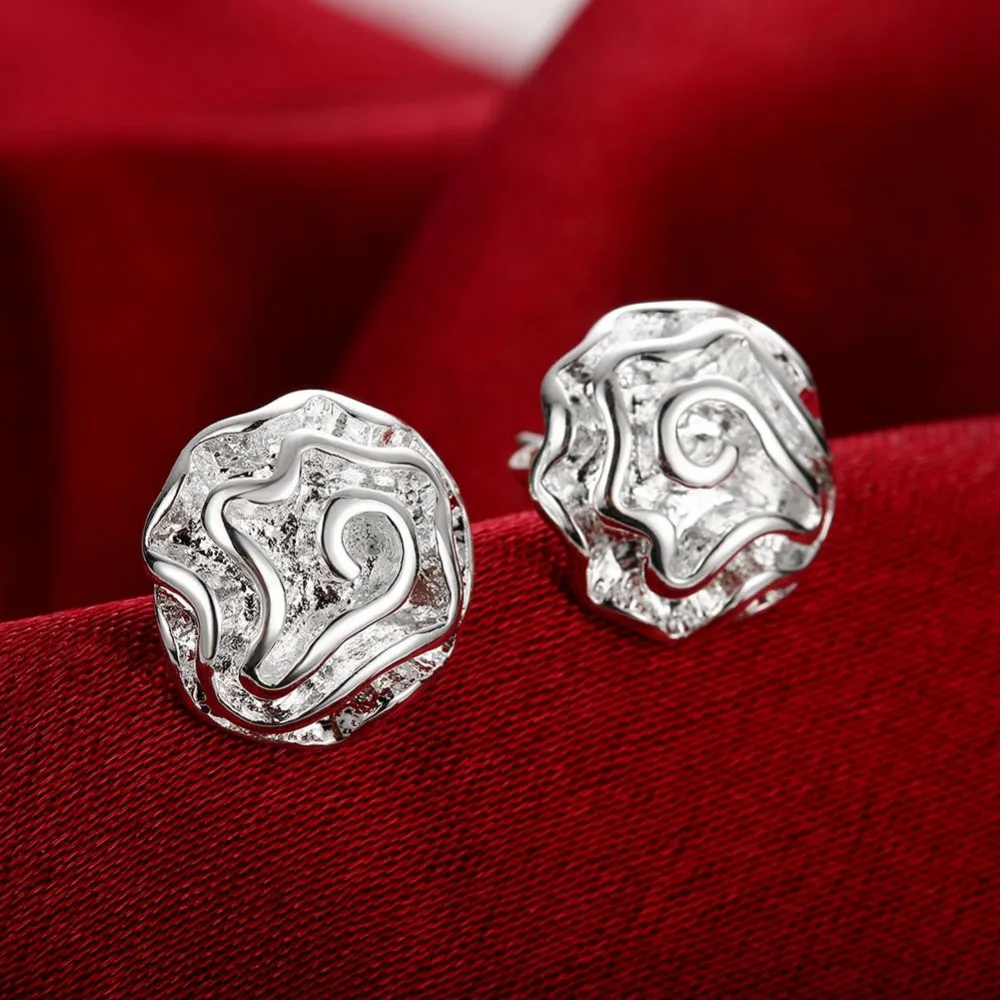 Factory direct 925 Stamp Silver color Earring for woman High Quality Fashion Jewelry Rose flower studs Holiday Gifts
Factory direct 925 Stamp Silver color Earring for woman High Quality Fashion Jewelry Rose flower studs Holiday Gifts
