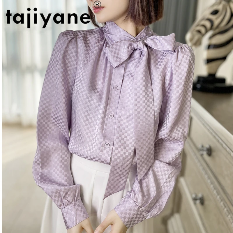 Tajiyane Tops Elegant Silk Shirts for Women Silk Jacquard Blause with Big Streamer Ribbon Bow Collar Women Clothing FCY027
Tajiyane Tops Elegant Silk Shirts for Women Silk Jacquard Blause with Big Streamer Ribbon Bow Collar Women Clothing FCY027