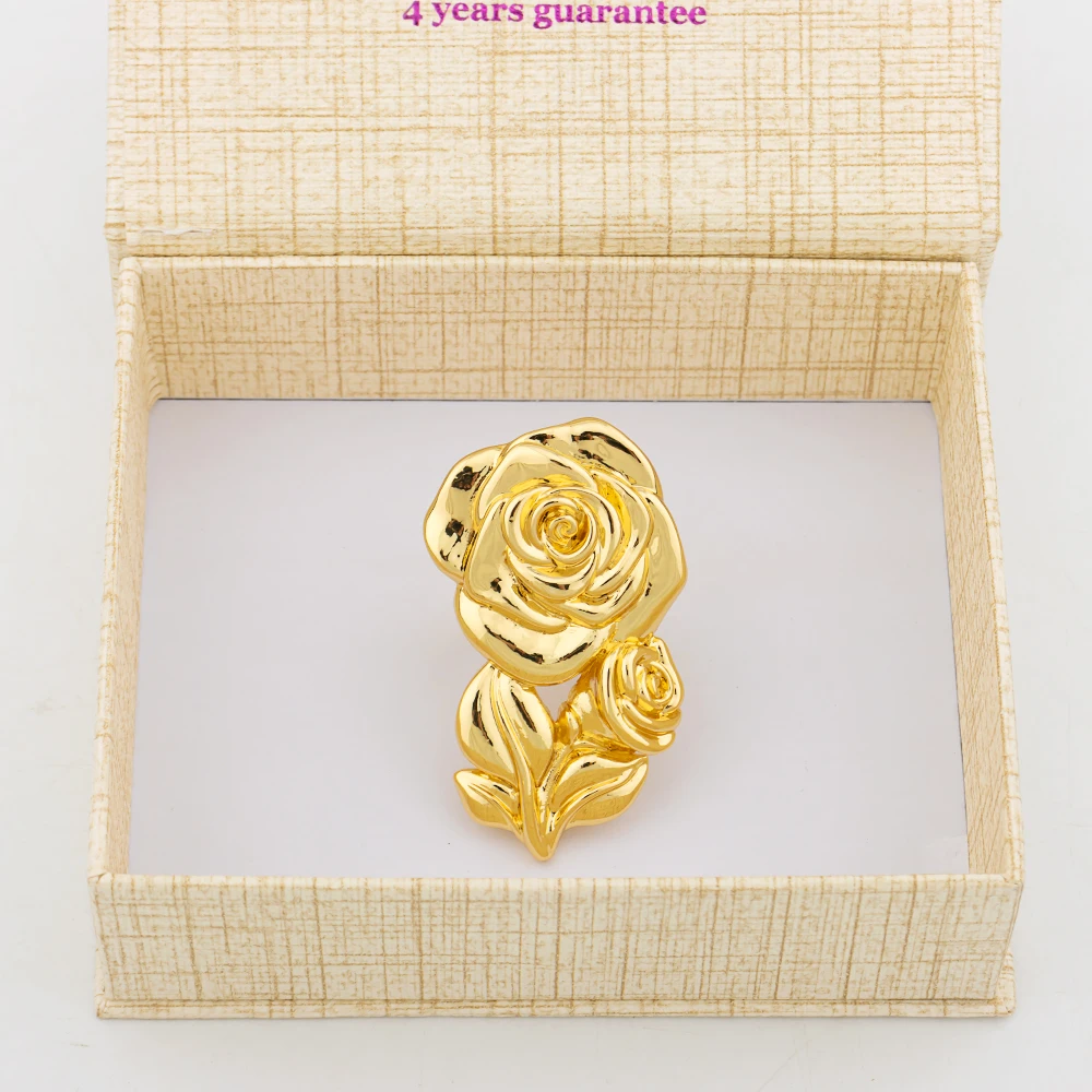 Luxury Ring 18K Gold Plated Party Women Rings Adjustable Rose Flower Shape Rings Exquisite Wedding New In Jewelry Daily Wear
Luxury Ring 18K Gold Plated Party Women Rings Adjustable Rose Flower Shape Rings Exquisite Wedding New In Jewelry Daily Wear