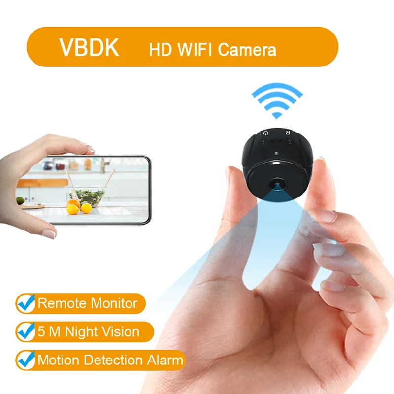 

Mini Camera WiFi HD Wireless Remote Monitor Camera Tiny IP Camera Video Recorder MoAtion-Detectio smart home boblov body camera