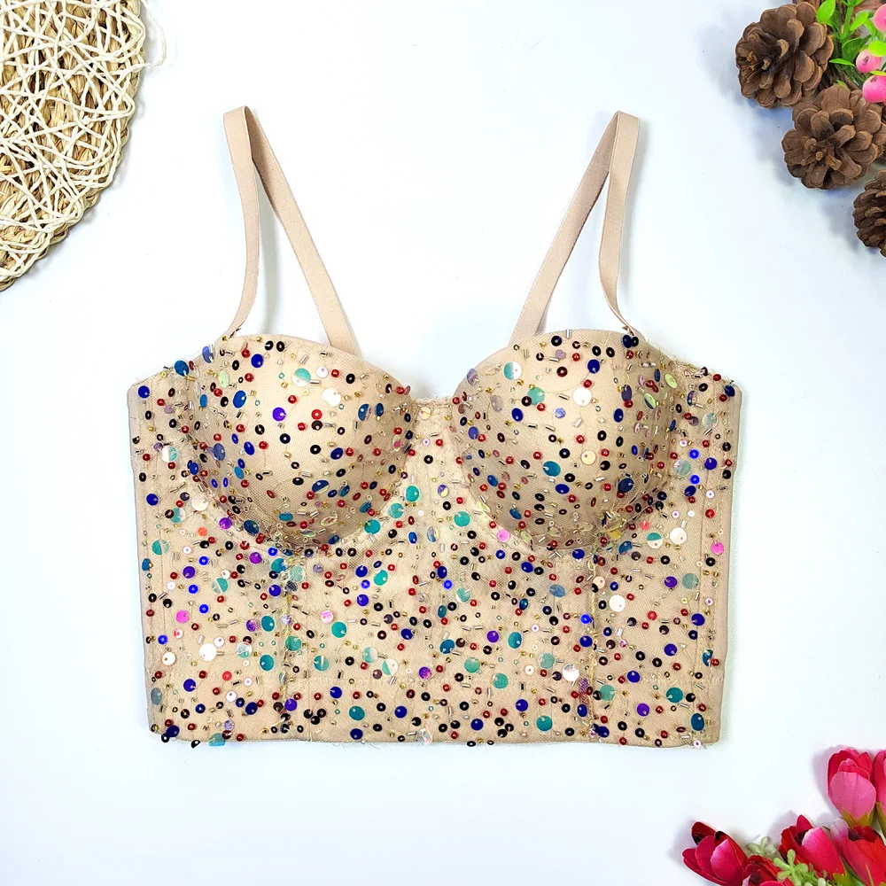 Elegant Pearl Embroidery Beaded Fishbone Vest Women New Fashion Sexy Sleeveless Wear Short Bustier Corset Crop Tops Clothes K689
Elegant Pearl Embroidery Beaded Fishbone Vest Women New Fashion Sexy Sleeveless Wear Short Bustier Corset Crop Tops Clothes K689