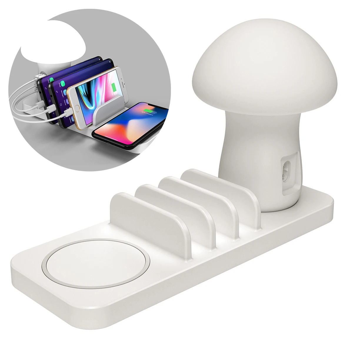 3 Port Mushroom LED USB Charging Station Fast Charging Dock Stand Bedside Lamp Wireless Charger
3 Port Mushroom LED USB Charging Station Fast Charging Dock Stand Bedside Lamp Wireless Charger