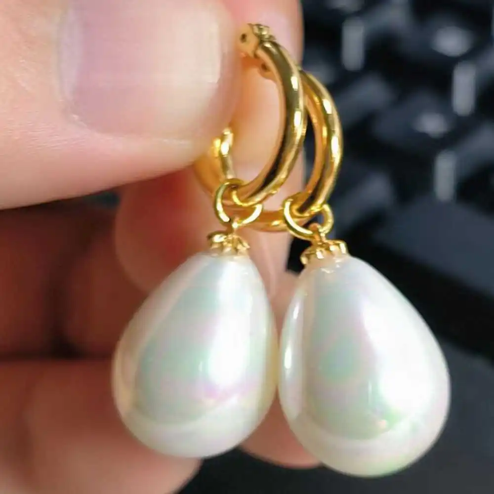 14X16mm White Shell pearl Dangle Earrings 14K Halloween Diy Ear stud Hook Gift New Year Holiday gifts Jewelry
14X16mm White Shell pearl Dangle Earrings 14K Halloween Diy Ear stud Hook Gift New Year Holiday gifts Jewelry