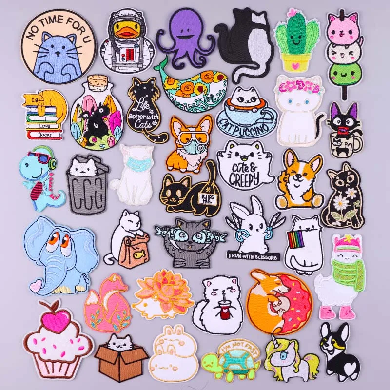 Cartoon Cat Embroidered Patches For Clothing Cute Patch Iron On Patches On Clothes Stripe/Fusible Patch For Clothes Sew Applique
Cartoon Cat Embroidered Patches For Clothing Cute Patch Iron On Patches On Clothes Stripe/Fusible Patch For Clothes Sew Applique