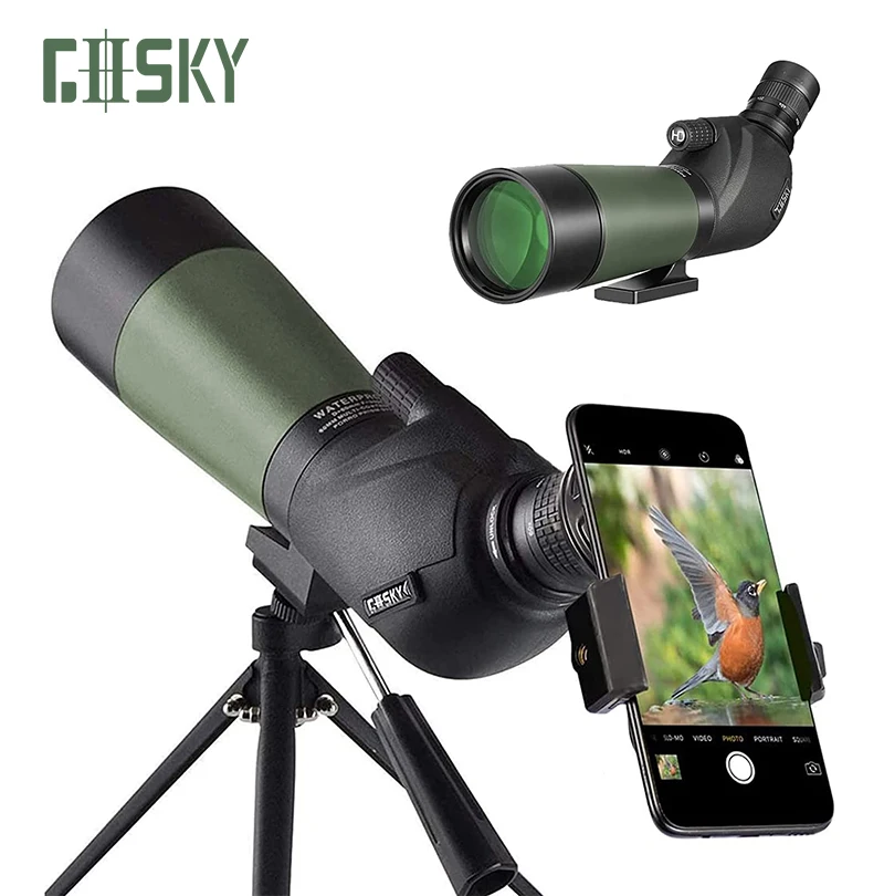 Gosky 20-60x60 Professional HD Spotting Scope Waterproof Outdoor BAK4 45 Degree Angel Spotter Scope For Bird Watching Hunting 
Gosky 20-60x60 Professional HD Spotting Scope Waterproof Outdoor BAK4 45 Degree Angel Spotter Scope For Bird Watching Hunting