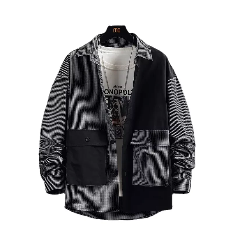 Long Sleeve Dress Shirt Patchwork Men Casual Business Shirts Loose Mens Brand Tops Mens Clothes Stripes Shirts for Men
Long Sleeve Dress Shirt Patchwork Men Casual Business Shirts Loose Mens Brand Tops Mens Clothes Stripes Shirts for Men