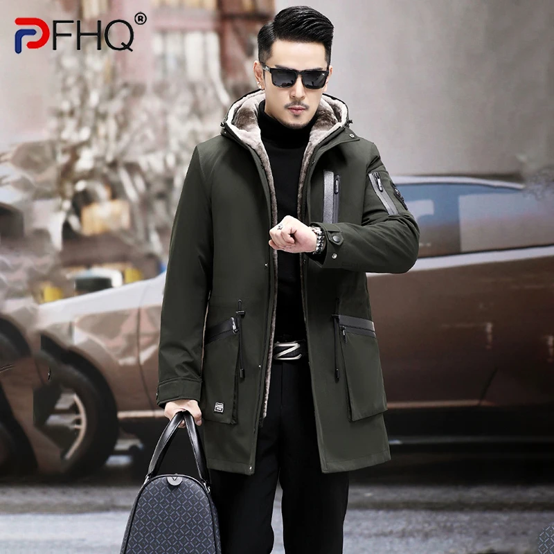 PFHQ Fashion Elegant Men's Removable Wool Liner Hooded Long Coat 2022 Winter Luxury High Quality Shearling Fur Thermal Jackets
PFHQ Fashion Elegant Men's Removable Wool Liner Hooded Long Coat 2022 Winter Luxury High Quality Shearling Fur Thermal Jackets
