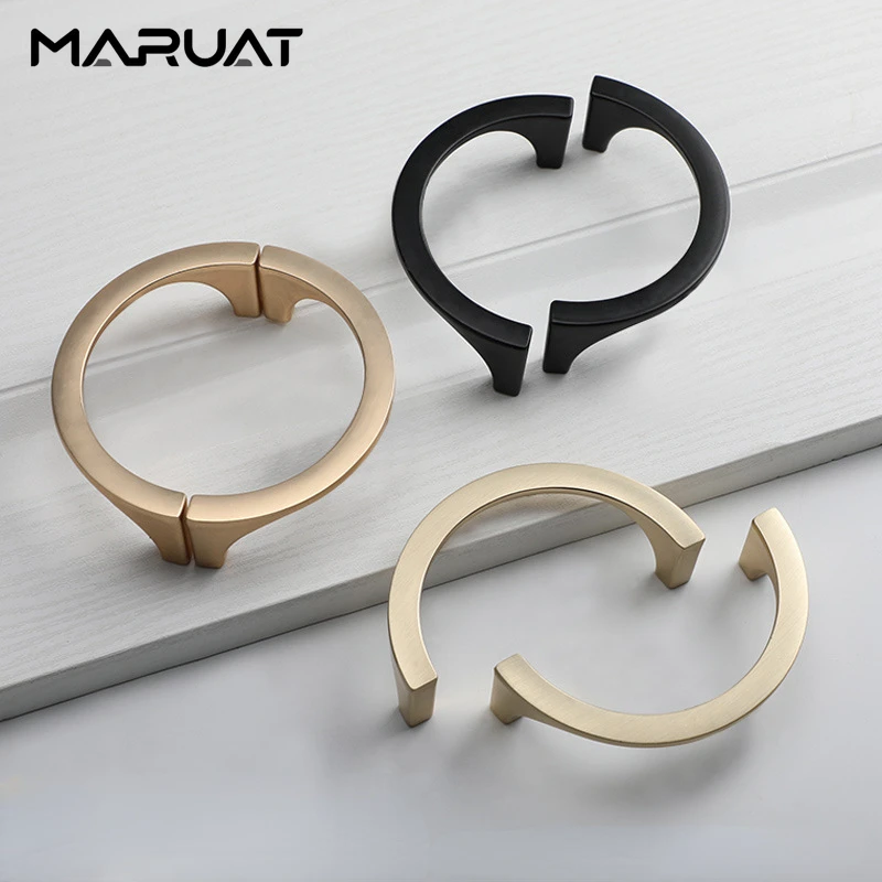 Цинковый сплав золотистая черная полукруглая ручка дверца шкафа винный шкаф для