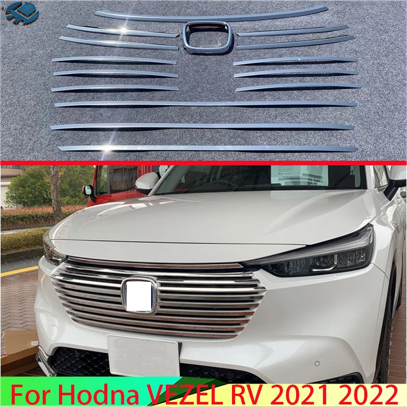 Для HONDA VEZEL HR-V 2021 2022 ABS хромированная передняя центральная сетчатая решетка, крышка радиатора, накладка, украшение, Стайлинг автомобиля 
Для HONDA VEZEL HR-V 2021 2022 ABS хромированная передняя центральная сетчатая решетка, крышка радиатора, накладка, украшение, Стайлинг автомобиля