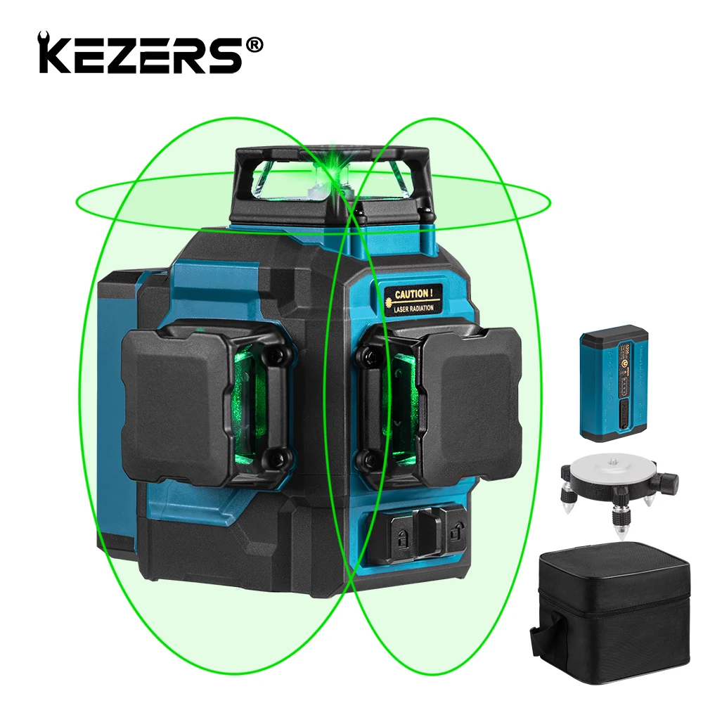 Самонивелирующийся зеленый лазерный уровень KEZERS, 12 линий, диоды Osram 3D 360
Самонивелирующийся зеленый лазерный уровень KEZERS, 12 линий, диоды Osram 3D 360