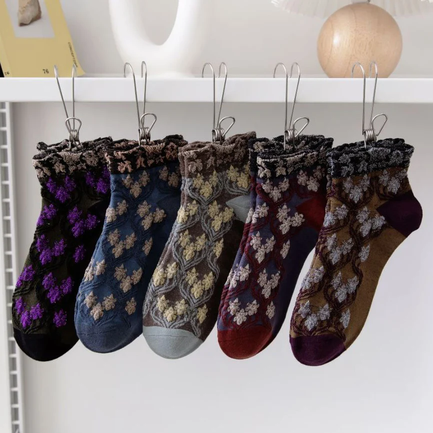 5 Pair Women's Socks Glitter Golden Silver Silk Knitted Spring Korean Style Socks Set Kawaii Floral Colored Shiny Fashion Meias
5 Pair Women's Socks Glitter Golden Silver Silk Knitted Spring Korean Style Socks Set Kawaii Floral Colored Shiny Fashion Meias