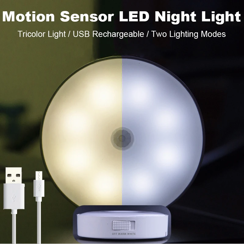 Human Body Induction Night Light LED Motion Sensor Lamp USB Rechargeable Wireless Magnetic Cabinet Lights Tricolor Closet Lamps 
Human Body Induction Night Light LED Motion Sensor Lamp USB Rechargeable Wireless Magnetic Cabinet Lights Tricolor Closet Lamps