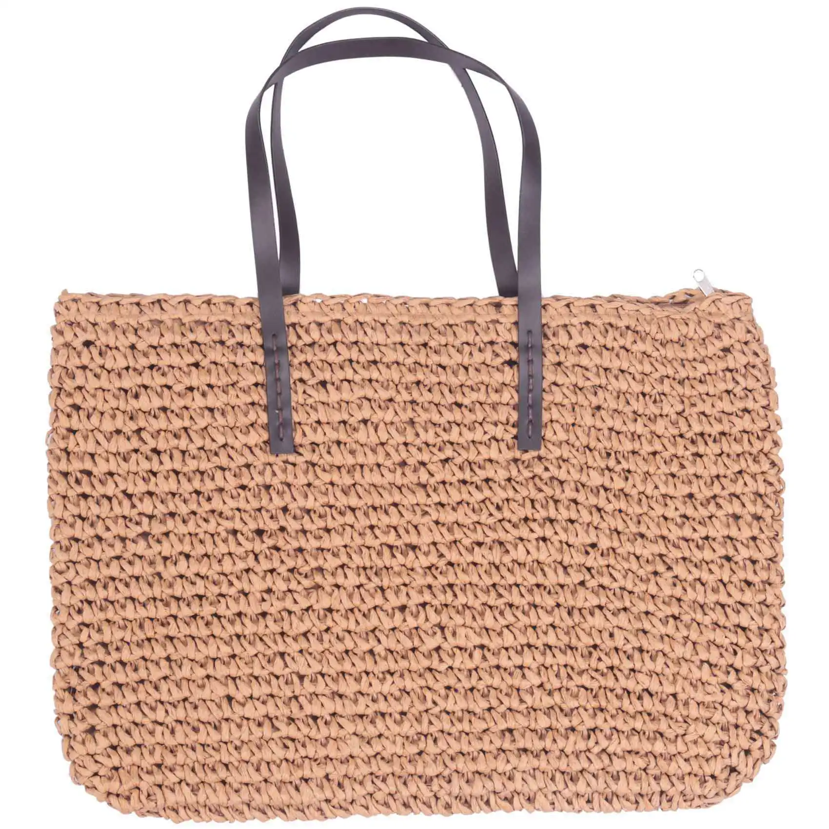 

Hot Straw Bag Women Handbag Bohemia Beach Bags Handmade Wicker Summer Tote Bags Rattan Shoulder Bags(Brown)
