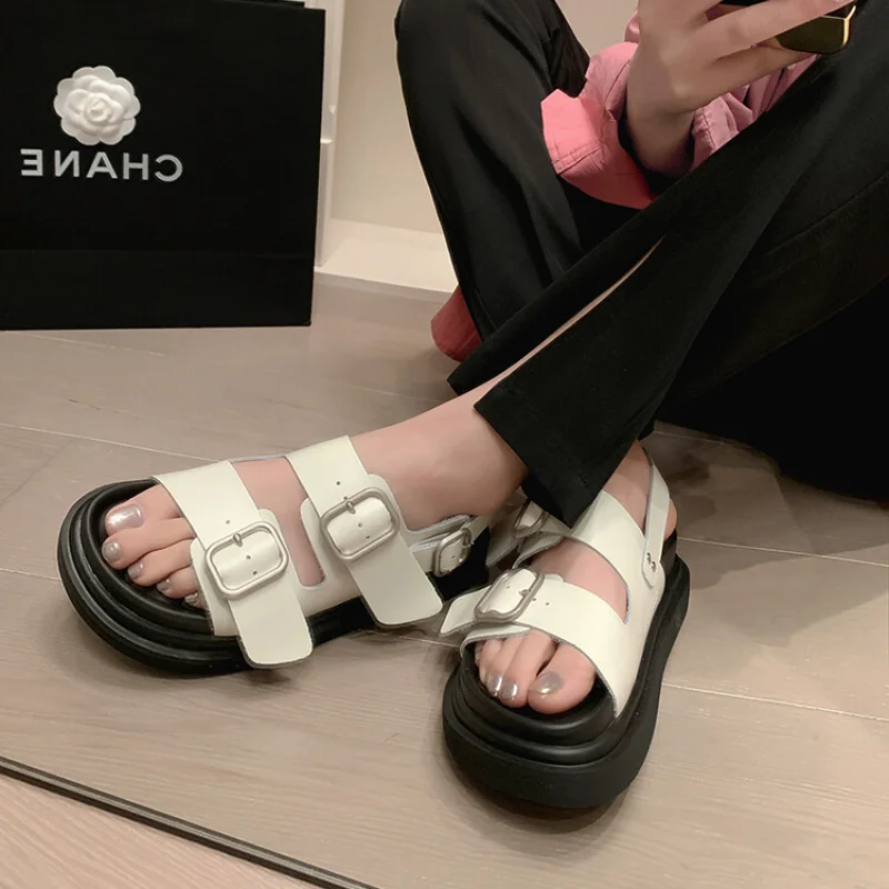 Ochanmeb Genuine Leather Flat Sandals Women Multi-buckle Thick Sole Platform Flats Shoes Ladies Summer Casual Sport Sandal Beige
Ochanmeb Genuine Leather Flat Sandals Women Multi-buckle Thick Sole Platform Flats Shoes Ladies Summer Casual Sport Sandal Beige