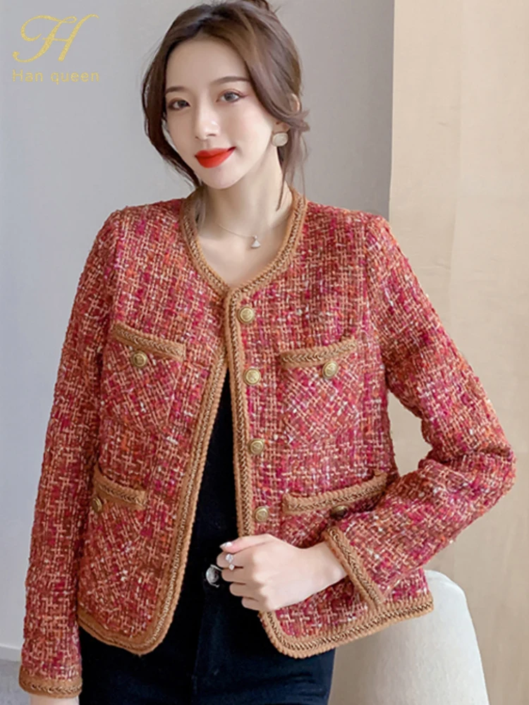 H Han Queen Retro Senior Sense Of Bright Silk Woven Tweed Small Incense Wind Jacket 2022 Fall Fashion Temperament Tops Women's
H Han Queen Retro Senior Sense Of Bright Silk Woven Tweed Small Incense Wind Jacket 2022 Fall Fashion Temperament Tops Women's